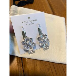 NWT Kate Spade "Make Me Blush" Silver Hanging Drop Earrings